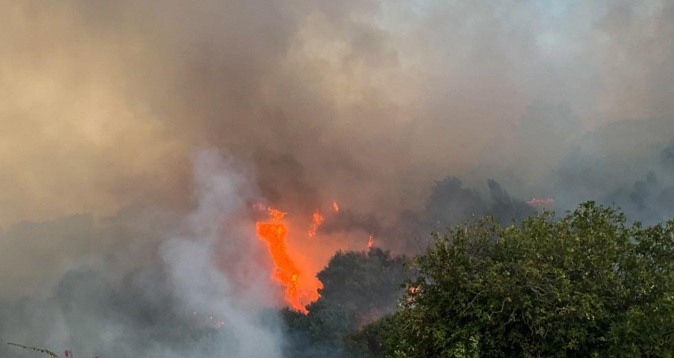 Έφτασαν στα σπίτια οι φλόγες από τις μεγάλες φωτιές έξω από την Πάτρα