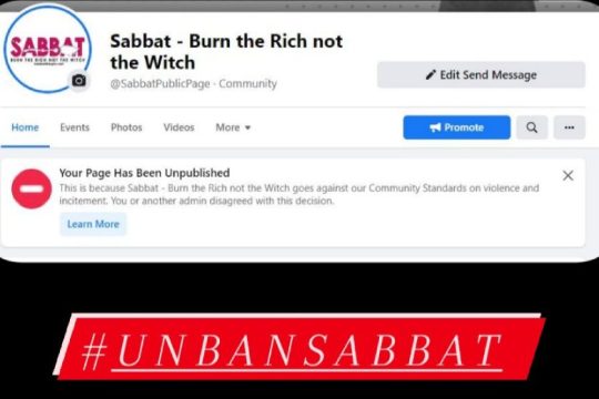 #UnbanSabbat: «Έπεσε» η σελίδα της φεμινιστικής συλλογικότητας στο FB