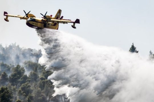 Σε πλήρη εξέλιξη το μέτωπο στα Βίλια, κατακαίει στρέμματα πυκνού δάσους