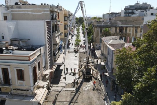 Προχωρούν τα έργα ανάπλασης στο κέντρο του Ηρακλείου