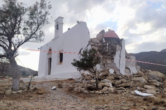 Κατέρρευσε εκκλησάκι στον Ξηρόκαμπο Σητείας