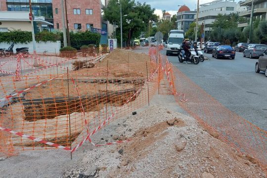 Επαναλειτουργεί μετά από καθίζηση τμήμα της οδού Παπανικολή στο Χαλάνδρι