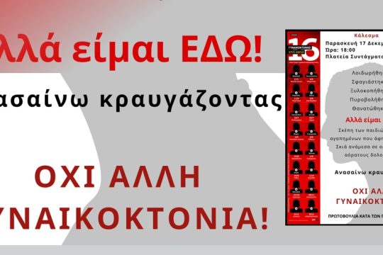 Φωνάζουμε πιο δυνατά από ποτέ: ΟΥΤΕ ΜΙΑ ΛΙΓΟΤΕΡΗ!