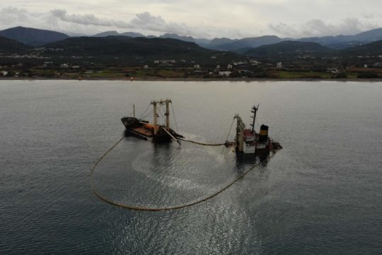 Σχέδιο ανέλκυσης του φορτίου του πλοίου που ναυάγησε στον κόλπο της Κισσάμου