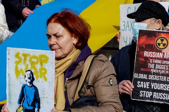 Διαμαρτυρία για Ουκρανία και προσφυγικό στην Κεντρική Μακεδονία