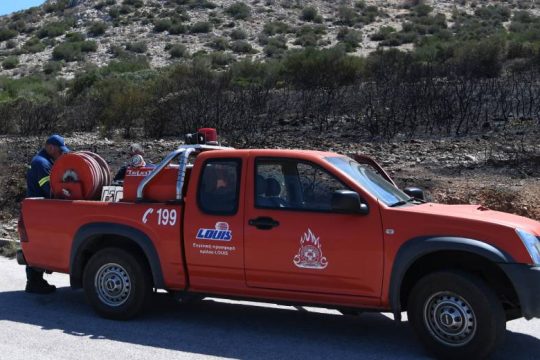 Yπό μερικό έλεγχο πυρκαγιά σε δασική έκταση της Σκύρου