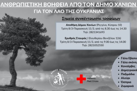 Χανιά: Μέχρι την Παρασκευή η συγκέντρωση ανθρωπιστικής βοήθειας