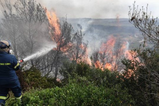 Ανεξέλεγκτη η πυρκαγιά στο Λιβαδάκι Ηλείας