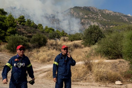 Υπό μερικό έλεγχο η φωτιά στην Κασσάνδρα Χαλκιδικής
