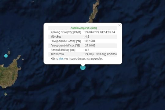 Τα Ρίχτερ ταρακούνησαν την Κάσο νωρίς το πρωί