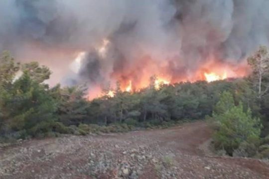 Πυρκαγιά στη νοτιοδυτική Τουρκία απειλεί τουριστική περιοχή