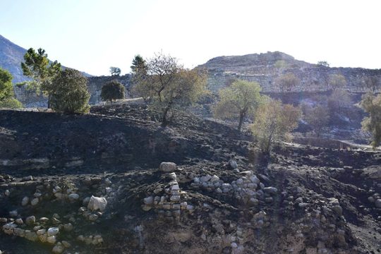 Φθορές στα στέγαστρα του μυκηναϊκού νεκροταφείου