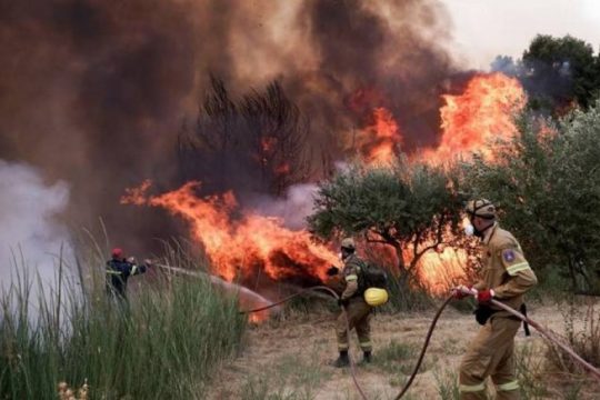 Καλύτερη η εικόνα στις φωτιές σε Ηλεία και Μεσολόγγι