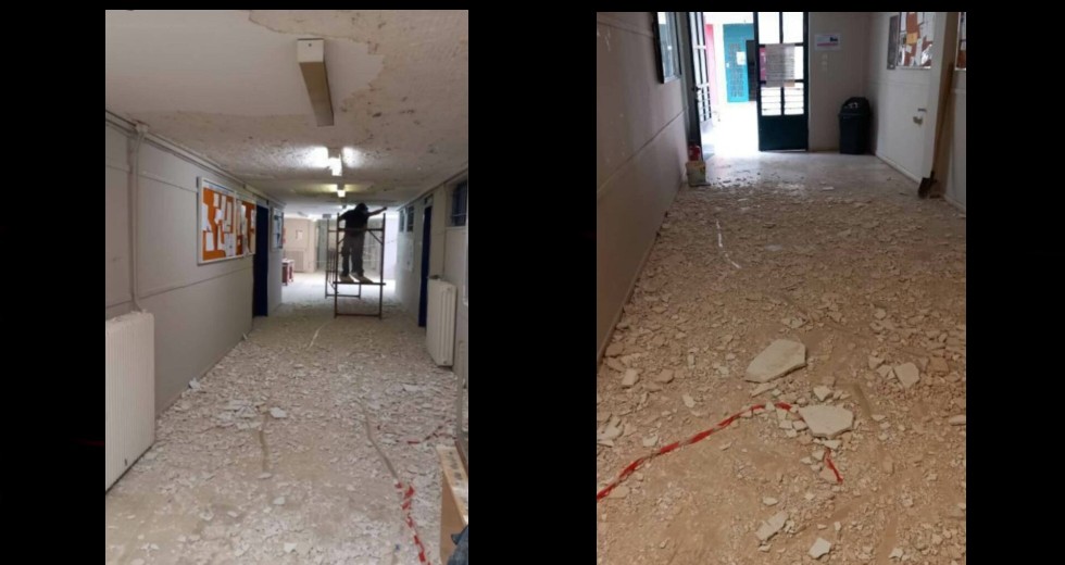Κατέρρευσε οροφή στα ΤΕΦΑΑ, από τύχη δεν χτύπησε κανείς