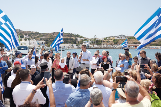 Μοναδικός σκοπός η αυτοδυναμία το μήνυμα Μητσοτάκη και από τη Λέρο