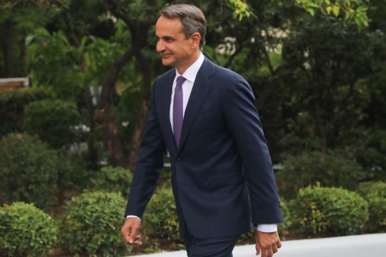Ο Κυριάκος Μητσοτάκης στο Μέγαρο Μαξίμου