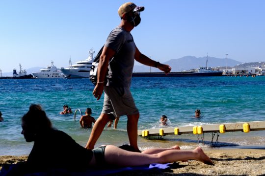 Τουρίστες στη Μύκονο
