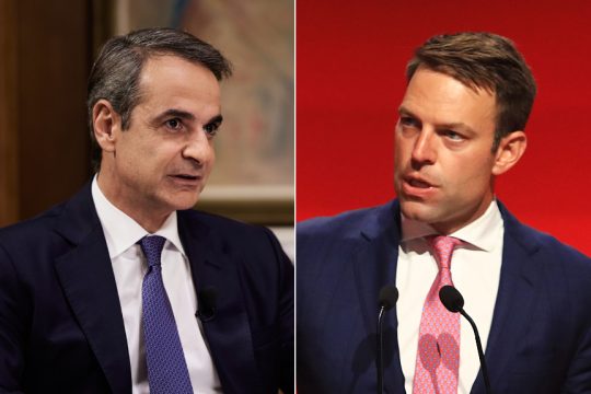 ο Κυριάκος Μητσοτάκης και ο Στέφανος Κασσελάκης