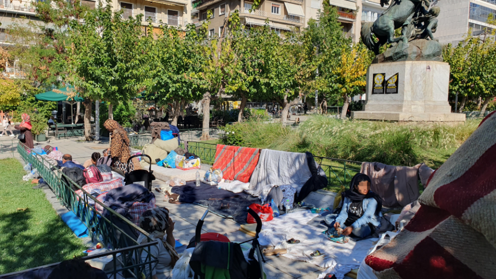 πρόσφυγες στην πλατεία Βικτωρίας