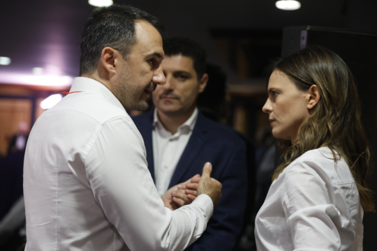 Ο Αλέξης Χαρίτσης, η Έφη Αχτσιόγλου και ο Διονύσης Τεμπονέρας