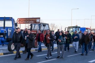 Από την κινητοποίηση των αγροτών στον Πλατύκαμπο Λάρισας