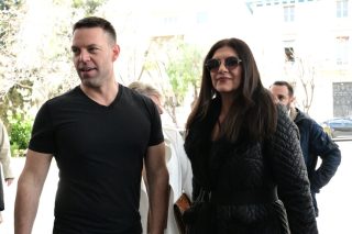 Ο πρόεδρος του ΣΥΡΙΖΑ Στέφανος Κασσελάκης με την εκπρόσωπο Τύπου του κόμματος Βούλα Κεχαγιά