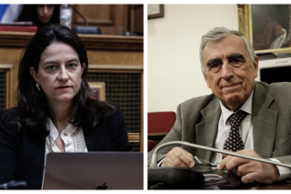 Η υπουργός Εσωτερικών Νίκη Κεραμέως | Ο πρόεδρος της Αρχής Προστασίας Δεδομένων Προσωπικού Χαρακτήρα, Κωνσταντίνος Μενουδάκος