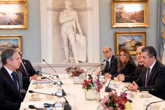 Συνάντηση του Αντονι Μπλίνκεν με τον πρωθυπουργό του Βόρειου Ιράκ, Μπαρζανί