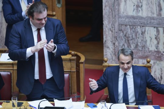 ο Κυριάκος Μητσοτάκης και ο Κυριάκος Πιερρακάκης