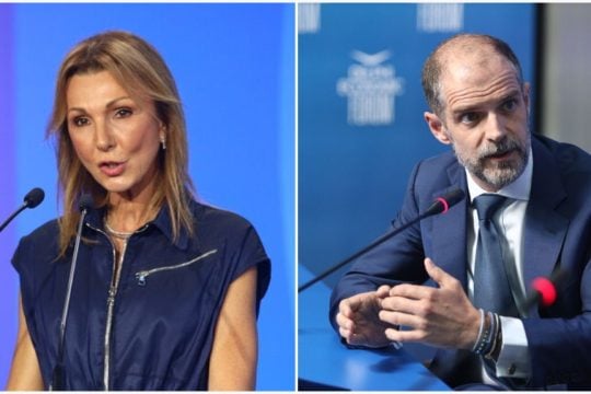 Μελίνα Τραυλού, πρόεδρος της Ενωσης Ελλήνων Εφοπλιστών (ΕΕΕ) | Αντώνης Λαιμός, αντιπρόεδρος της ΕΕΕ