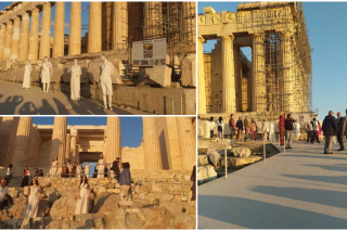 Ακρόπολη με επιβλέποντα τον Γ. Τσακοπιάκο (δεξιά)