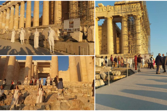 Ακρόπολη με επιβλέποντα τον Γ. Τσακοπιάκο (δεξιά)