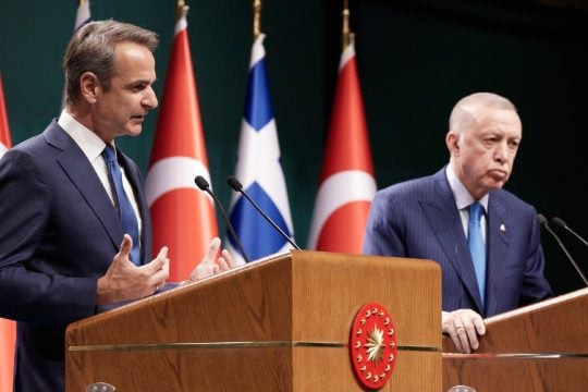 ο Κυριάκος Μητσοτάκης και ο Ταγίπ Ερντογάν