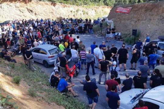 Από τη συγκέντρωση διαμαρτυρίας των εργαζομένων στα Μεταλλεία