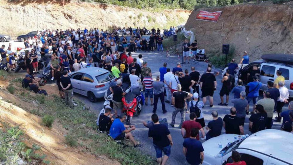 Από τη συγκέντρωση διαμαρτυρίας των εργαζομένων στα Μεταλλεία