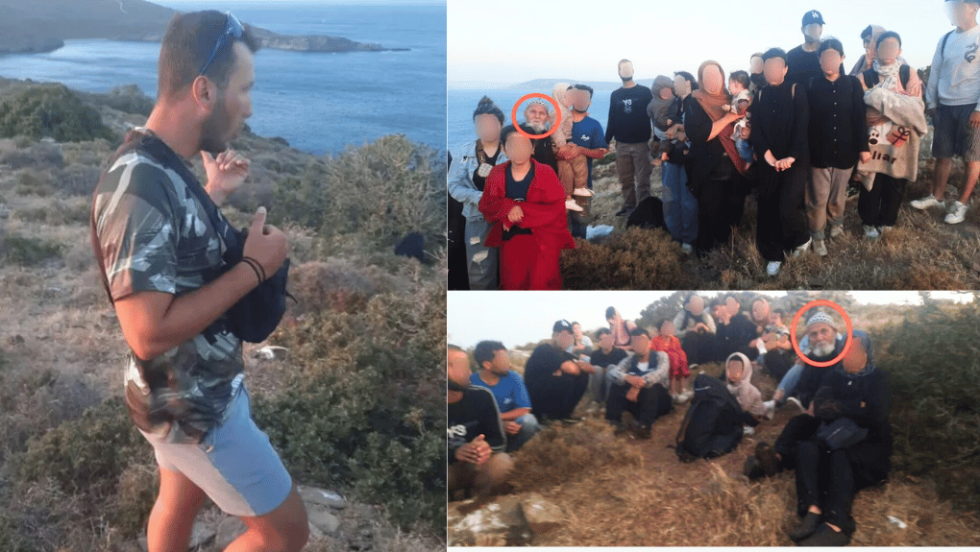 Σύμφωνα με την ABR, ο άνδρας (αριστερά) υπηρετεί στις ειδικές δυνάμεις του Λιμενικού και ήταν αυτός που εντόπισε τους πρόσφυγες στη βραχονησίδα Βάτος. Στη συνέχεια, μαζί με άλλους, με την υπόσχεση ότι θα τους μεταφέρει στη Χίο, τους επαναπροώθησε στην Τουρκία.