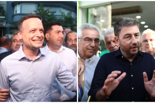 Ο Χ. Δούκας στη χτεσινή περιοδεία στη Θεσσαλονίκη | Ο Ν. Ανδρουλάκης σε παλαιότερη επίσκεψη στο Αιγάλεω