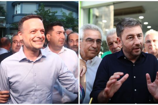 Ο Χ. Δούκας στη χτεσινή περιοδεία στη Θεσσαλονίκη | Ο Ν. Ανδρουλάκης σε παλαιότερη επίσκεψη στο Αιγάλεω