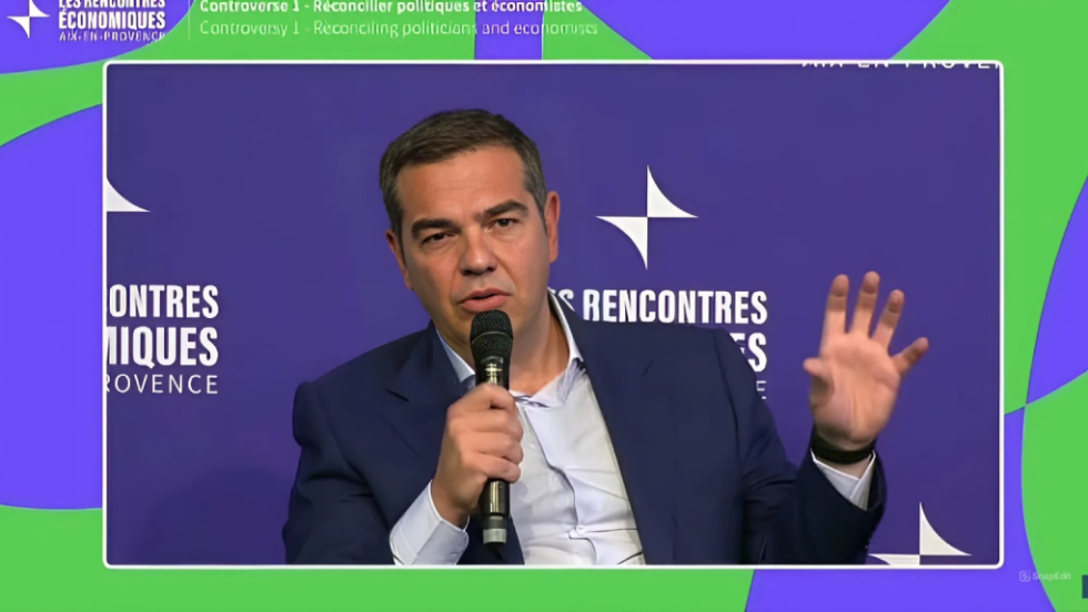 Ο Αλέξης Τσίπρας στο συνέδριο Les Rencontres Economiques