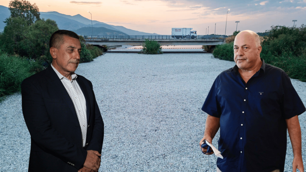 Δημήτρης Κουρέτας, Αχιλλέας Μπέος και στη μέση καλυμμένη από νεκρά ψάρια η κοίτη του Ξηριά