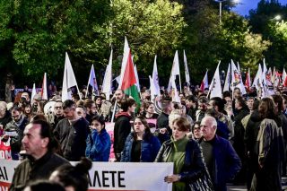 Στιγμιότυπο από την περσινή πορεία στη Θεσσαλονίκη