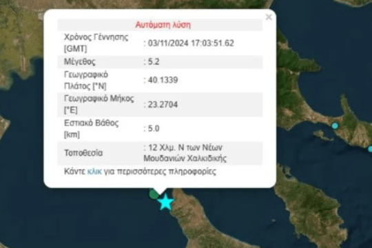 σεισμός Χαλκιδική