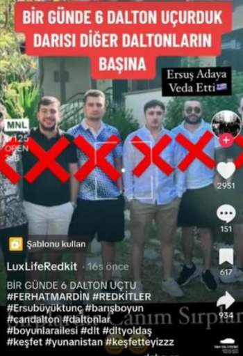 Ανάρτηση που αποδίδεται σε μέλη των Redkits μετά την εξαπλή δολοφονία μελών των Daltons στη Λούτσα τον Σεπτέμβριο του 2023