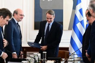 Ο Κυριάκος Μητσοτάκης στο υπουργικό συμβούλιο