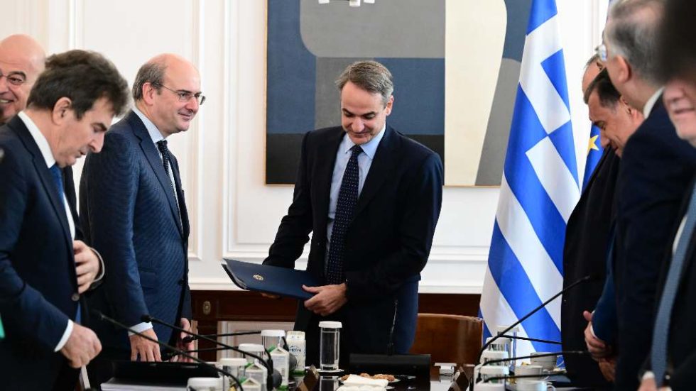 Ο Κυριάκος Μητσοτάκης στο υπουργικό συμβούλιο