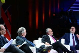 Από αριστερά, οι Χρήστος Ράμμος, Νίκος Αλιβιζάτος, Δημήτρης Βερβεσός και Ακρίτας Καϊδατζής, σε πάνελ της χτεσινής ημερίδας