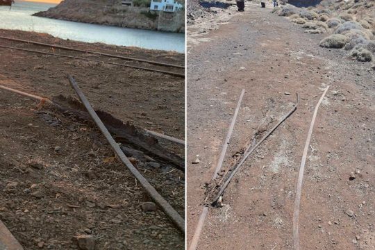 Τα αποτελέσματα του «καθαρισμού», κατά τον οποίο ξερίζωσαν θάμνους μετακινώντας τις ράγες από το χώμα, σε φωτογραφίες του Συλλόγου Μεγάλου Λιβαδίου