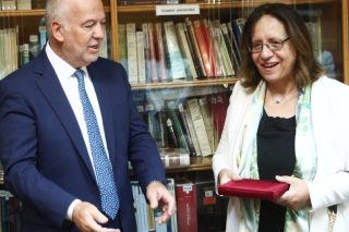 Η Γεωργία Αδειλίνη σε παλαιότερη συνάντησή της με τον Γιώργο Φλωρίδη