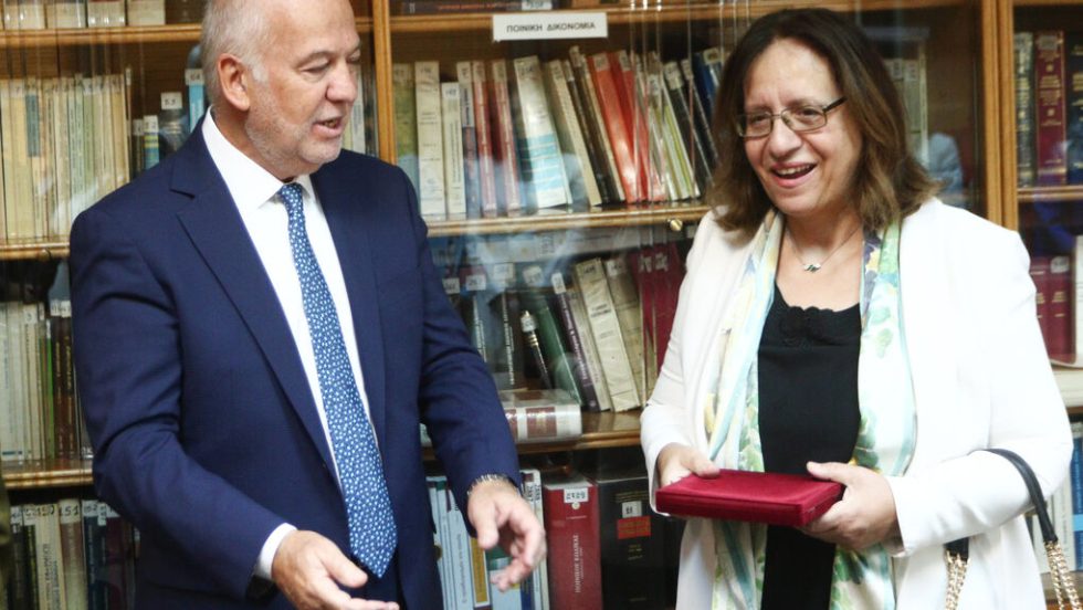 Η Γεωργία Αδειλίνη σε παλαιότερη συνάντησή της με τον Γιώργο Φλωρίδη
