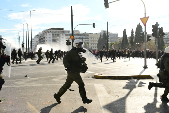 ΜΑΤ στη διαδήλωση για τα Τέμπη